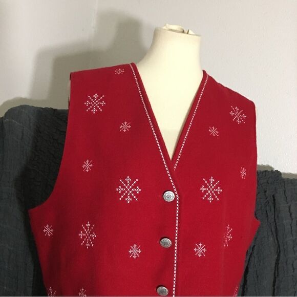 Karen Scott Christmas Red Vest Size Large - Picture 6 of 13